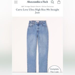 Abercrombie Curve Love Ultra High Rise 90s Straight Jean